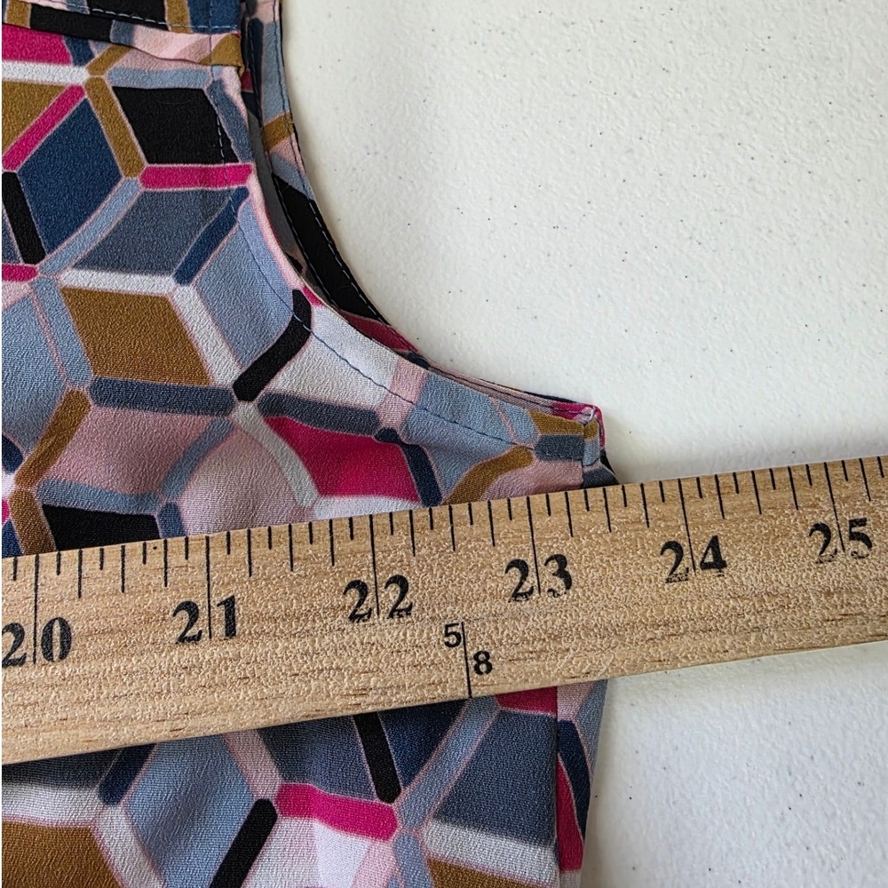 Motherhood Maternity Womens Large Pink Geometric Cube Print Sleeveless Tie‎ Top - Picture 6 of 7